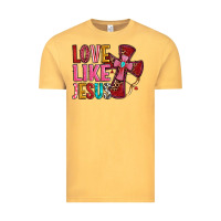 Vintage Mustard love like jesus Vintage Tee - OliviaCreatesArt
