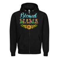 Black blessed mama Zipper Hoodie - BarkalooDesign