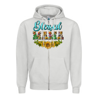 Dove Grey blessed mama Zipper Hoodie - BarkalooDesign