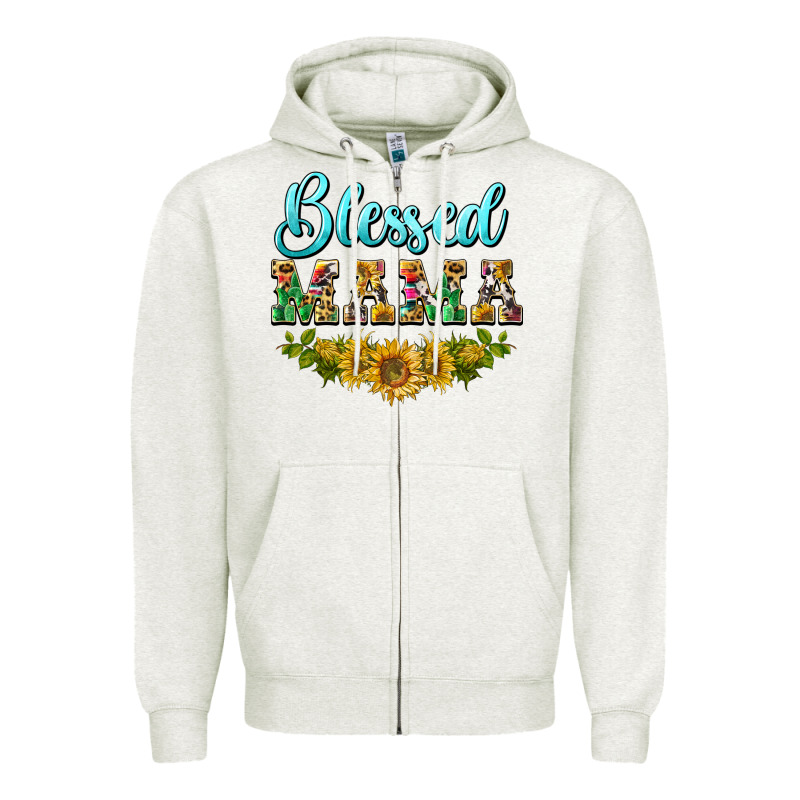 Blessed Mama Zipper Hoodie by BarkalooDesign | Teevron