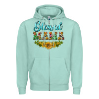 Seafoam blessed mama Zipper Hoodie - BarkalooDesign