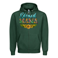 Sports Green blessed mama Zipper Hoodie - BarkalooDesign
