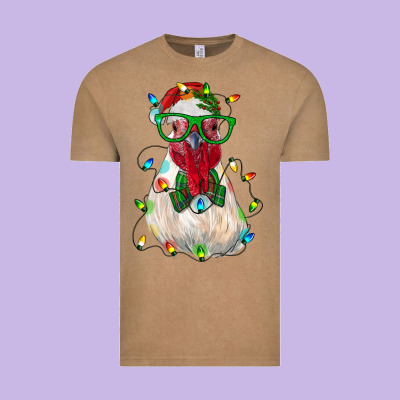 Christmas Rooster Vintage Tee Designed By Ranaportraitstore