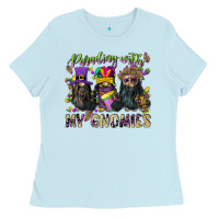 Baby Blue parading with my gnomies Ladies Tee - CowGirlArtShop