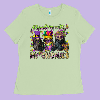 Parading With My Gnomies Ladies Tee Designed By Cowgirlartshop
