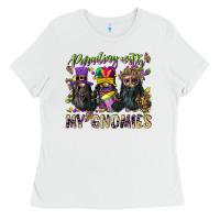 White parading with my gnomies Ladies Tee - CowGirlArtShop