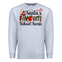 Heather Grey santa's favorite  school nurse Premium Sweatshirt - AdoDesignShop