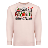 Pale Pink santa's favorite  school nurse Premium Sweatshirt - AdoDesignShop