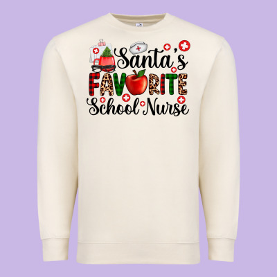 Santa's Favorite  School Nurse Premium Sweatshirt Designed By Adodesignshop