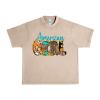 French Oak American Girl, western Cowhide Urban Heavy Tee - CowCowDesign