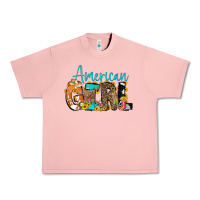 Salmon American Girl, western Cowhide Urban Heavy Tee - CowCowDesign