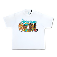 White American Girl, western Cowhide Urban Heavy Tee - CowCowDesign