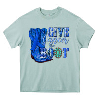 Arona give cancer the boot colon cancer blue ribbon nca Heavy Core Tee - NancyCooperArtShop