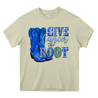 Mossy give cancer the boot colon cancer blue ribbon nca Heavy Core Tee - NancyCooperArtShop