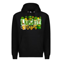 Black Lucky Vibes Premium Hoodie - CowhideDigitalArt