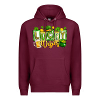 Burgundy Lucky Vibes Premium Hoodie - CowhideDigitalArt