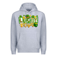 Heather Grey Lucky Vibes Premium Hoodie - CowhideDigitalArt