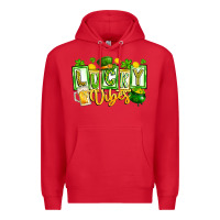 Red Lucky Vibes Premium Hoodie - CowhideDigitalArt