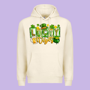 Lucky Vibes Premium Hoodie Designed By Cowhidedigitalart