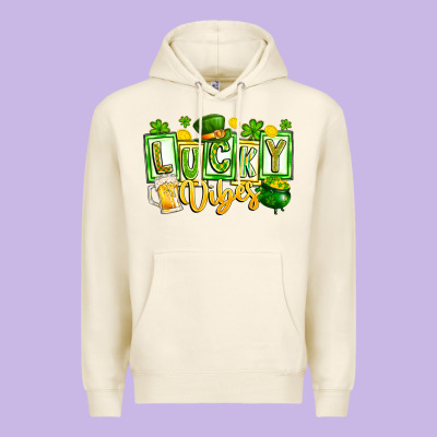 Lucky Vibes Premium Hoodie Designed By Cowhidedigitalart