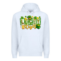 White Lucky Vibes Premium Hoodie - CowhideDigitalArt