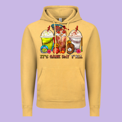 It's Game Day Y'all Softball,baseball,basketball C Vintage Hoodie Designed By Fadigitalartstudio