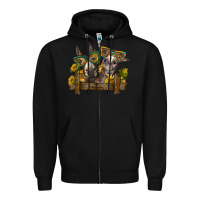 Black 2 donkeys with sunflowers Zipper Hoodie - BarkalooDesign