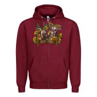 Burgundy 2 donkeys with sunflowers Zipper Hoodie - BarkalooDesign