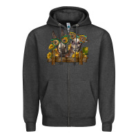Charcoal Heather 2 donkeys with sunflowers Zipper Hoodie - BarkalooDesign