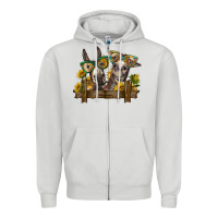 Dove Grey 2 donkeys with sunflowers Zipper Hoodie - BarkalooDesign
