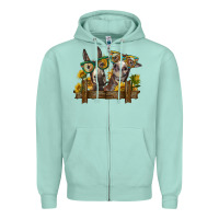 Seafoam 2 donkeys with sunflowers Zipper Hoodie - BarkalooDesign