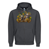 Smoke 2 donkeys with sunflowers Zipper Hoodie - BarkalooDesign
