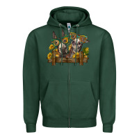 Sports Green 2 donkeys with sunflowers Zipper Hoodie - BarkalooDesign