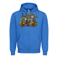 True Royal 2 donkeys with sunflowers Zipper Hoodie - BarkalooDesign