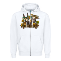 White 2 donkeys with sunflowers Zipper Hoodie - BarkalooDesign