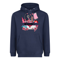 Navy costom name nurse hat and elements Heavyweight Hoodie - AdoDesignShop