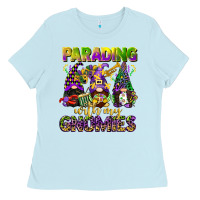 Baby Blue parading with my gnomies mardi gras Ladies Tee - CowGirlArtShop