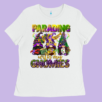Parading With My Gnomies Mardi Gras Ladies Tee Designed By Cowgirlartshop