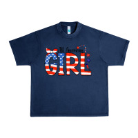 Navy All American Girl Bandana Urban Heavy Tee - CowCowDesign