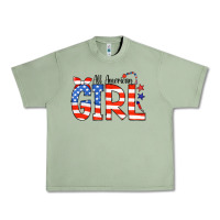 Oil Green All American Girl Bandana Urban Heavy Tee - CowCowDesign