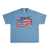 Pebble Blue All American Girl Bandana Urban Heavy Tee - CowCowDesign