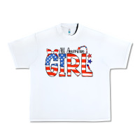 White All American Girl Bandana Urban Heavy Tee - CowCowDesign