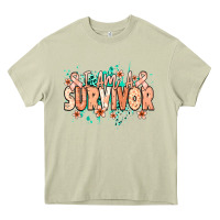 Mossy I am a survivor peach ribbon Heavy Core Tee - NancyCooperArtShop