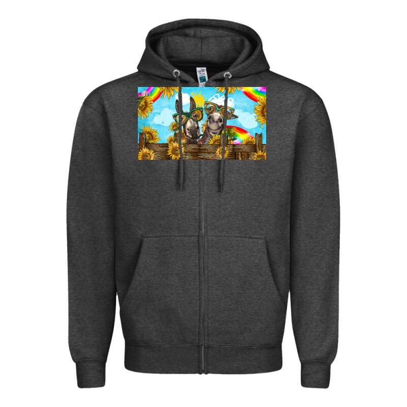 2 Donkeys Sunflower Zipper Hoodie by BarkalooDesign | Teevron
