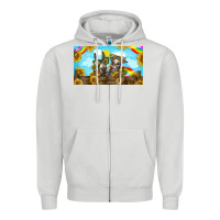 Dove Grey 2 donkeys sunflower Zipper Hoodie - BarkalooDesign