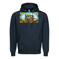 Navy 2 donkeys sunflower Zipper Hoodie - BarkalooDesign