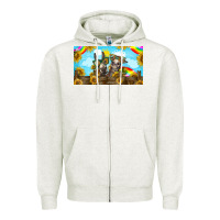 Oatmeal Heather 2 donkeys sunflower Zipper Hoodie - BarkalooDesign