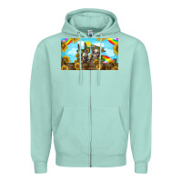 Seafoam 2 donkeys sunflower Zipper Hoodie - BarkalooDesign