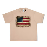 Burro America Flag and Leopard Urban Heavy Tee - CowCowDesign