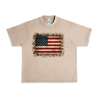 French Oak America Flag and Leopard Urban Heavy Tee - CowCowDesign